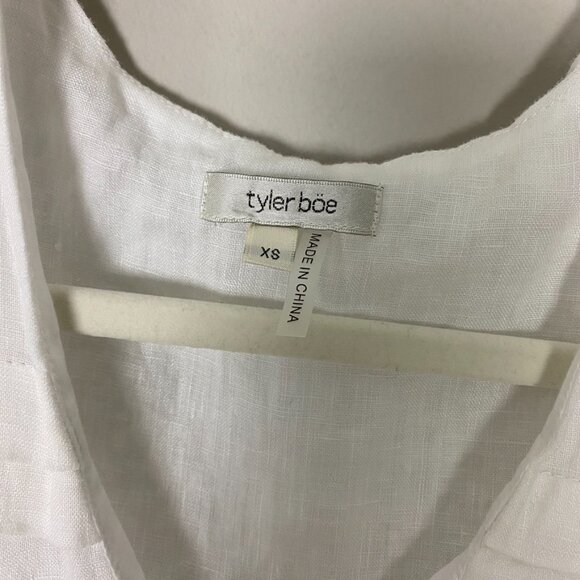 Tyler Boe Meghan Linen Tiered Midi Dress Womens XS Oversized Cottagecore - Picture 6 of 12